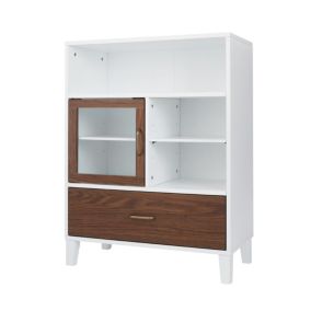 Meuble de rangement sur pied en effet bois blanc Teamson Home