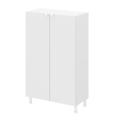 Meuble de rangement sur pieds portes battantes blanc brillant GoodHome Atomia H. 112,5 x L. 75 x P. 35 cm