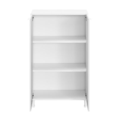 Meuble de rangement sur pieds portes battantes blanc brillant GoodHome Atomia H. 112,5 x L. 75 x P. 35 cm