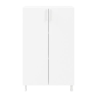 Meuble de rangement sur pieds portes battantes blanc GoodHome Atomia H. 123,5 x L. 75 x P. 37 cm