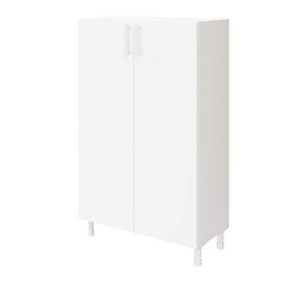 Meuble de rangement sur pieds portes battantes blanc GoodHome Atomia H. 123,5 x L. 75 x P. 37 cm