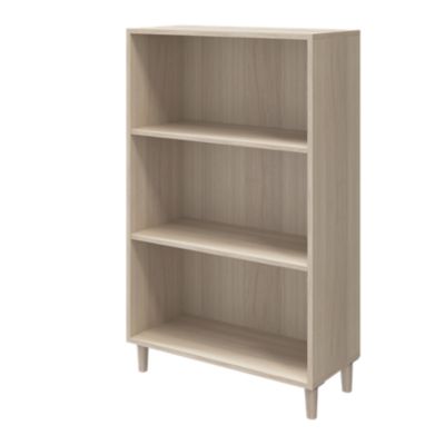 Meuble de rangement sur pieds portes battantes effet chêne et blanc GoodHome Atomia H. 123,5 x L. 75 x P. 37 cm