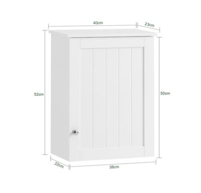 Meuble de Rangementde Salle de Bain Armoire Suspendue, BZR19-W, SoBuy