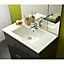 Meuble de salle bains à poser Cooke & Lewis Atrato gris anthracite 80 cm + plan vasque en céramique + miroir éclairant