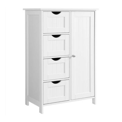 Meuble de salle de bain 1 Porte 4 Tiroirs - L55 cm