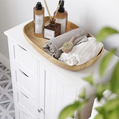 Meuble de salle de bain 1 Porte 4 Tiroirs - L55 cm