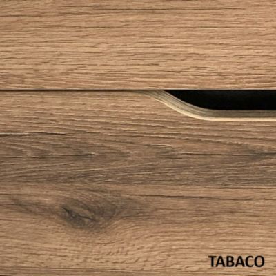 Meuble de salle de bain 100 avec plateau et vasque à poser - sans miroir - 2 tiroirs - tabaco (bois foncé) - LUNA