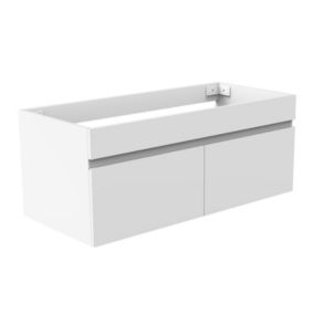 Meuble de salle de bain 100cm à double porte, suspendu, blanc