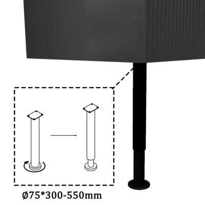 Meuble de salle de bain 120 cm, 4 tiroirs, MDF anthracite brillant, avec double vasque + pieds