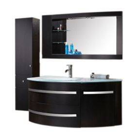 Meuble de Salle de Bain 120 cm Colonne et Lavabo inclus  Alicia