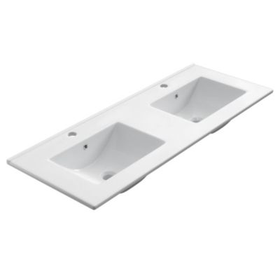 Meuble de salle de bain 120cm avec double vasque - 4 tiroirs - noir - MONA