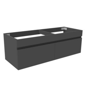 Meuble de salle de bain 120cm à double porte, suspendu, Anthracite