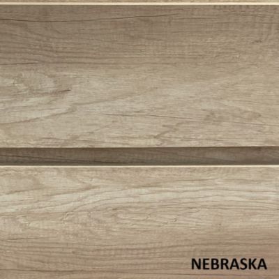 Meuble de salle de bain 120cm double vasque - sans miroir - 4 tiroirs - nebraska (bois clair) - IDA