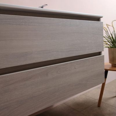 Meuble De Salle De Bain 120Cm Lion Elm Avec Double Vasque Et Miroir 120X60 Berlin