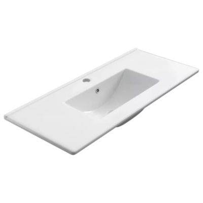 Meuble de salle de bain 120cm simple vasque - sans miroir - 2 tiroirs - tabaco (bois foncé) - LUNA