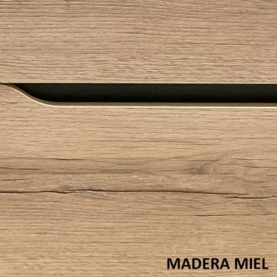 Meuble de salle de bain 140cm double vasque - 4 tiroirs - sans miroir - madera miel (bois clair) - LUNA