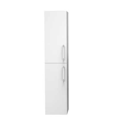 Meuble de salle de bain 2 portes, colonne de salle de bain 30x27x142 cm, armoire murale blanche, AICA SANITAIRE