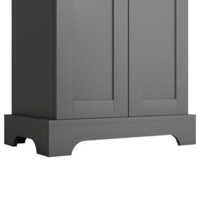Meuble de salle de bain 56x40x170 cm - Finition résistante à l'humidité - 2 portes, 4 étagères - Étagères réglables - MDF - Noir