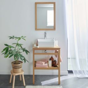 Meuble de salle de bain 60 cm HOPP avec miroir et vasque carrée