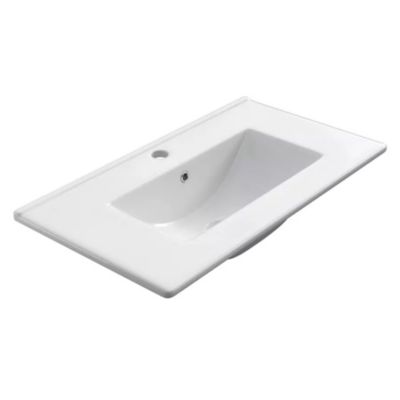 Meuble de salle de bain 70cm simple vasque - 2 tiroirs - sans miroir - BALEA - hibernian (bois blanchi)
