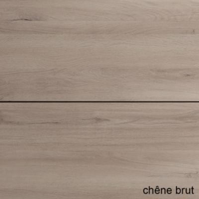 Meuble de salle de bain 80 cm vasque déportée - 2 tiroirs - sans miroir - PRADO - oak (chêne brut)