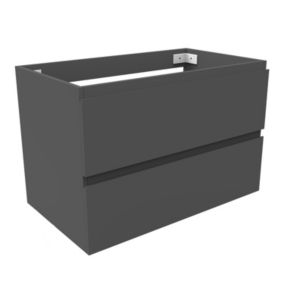 Meuble de salle de bain anthracite 80cm, suspendu avec 2 tiroirs