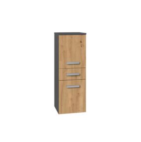 Meuble de salle de bain, anthracite, chêne artisan, 85 x 30 x 30 cm