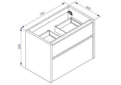 Meuble de salle de bain ASTON 80cm + plan vasque à poser + colonne Chêne Vintage