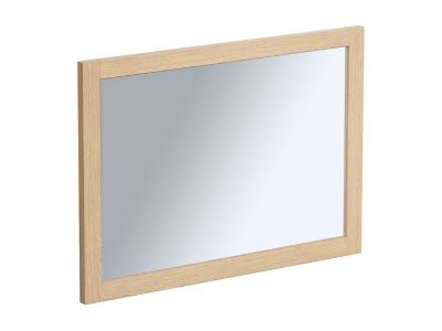 Meuble de salle de bain avec double vasque à poser en pierre et miroir - Placage chêne - 150 cm - MILIPAM
