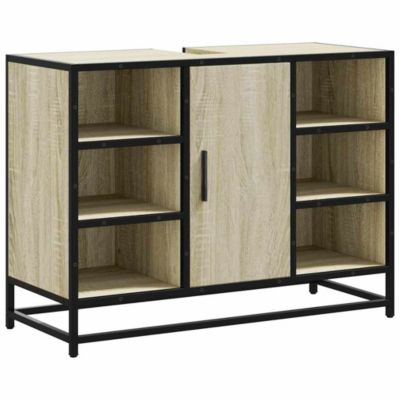 Meuble de salle de bain avec lavabo Chêne Sonoma 80 x 33 x 60 cm Bois d'ingénierie vidaXL