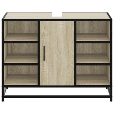 Meuble de salle de bain avec lavabo Chêne Sonoma 80 x 33 x 60 cm Bois d'ingénierie vidaXL