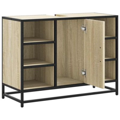 Meuble de salle de bain avec lavabo Chêne Sonoma 80 x 33 x 60 cm Bois d'ingénierie vidaXL