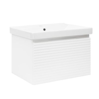 Meuble de salle de bain avec lavabo Naturel Savona 78x43x44,8 cm blanc brillant (SAVONA80BIU1)