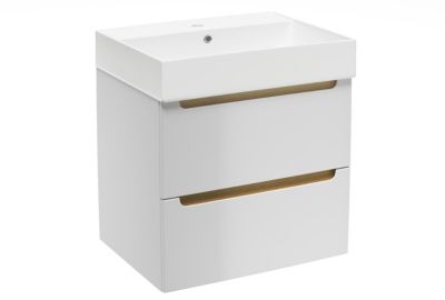 Meuble de salle de bain avec lavabo Naturel Stilla 60x60x45 cm blanc (STILLAD06056U2)