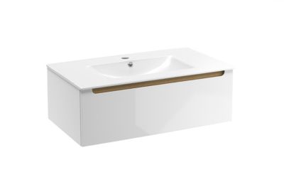 Meuble de salle de bain avec lavabo Naturel Stilla 80x30x45 cm blanc (STILLAD08005U1)