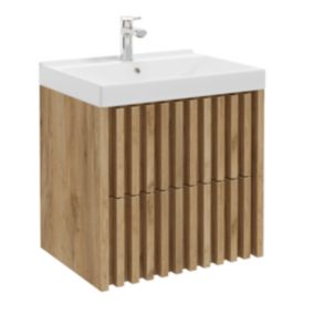 Meuble de salle de bain avec lavabo SAT Delano 60x46 cm chêne mat (DELANO60ZDUM)