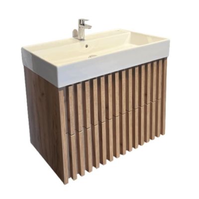 Meuble de salle de bain avec lavabo SAT Delano 80x56x46 cm chêne mat (DELANO80ZDSAT)