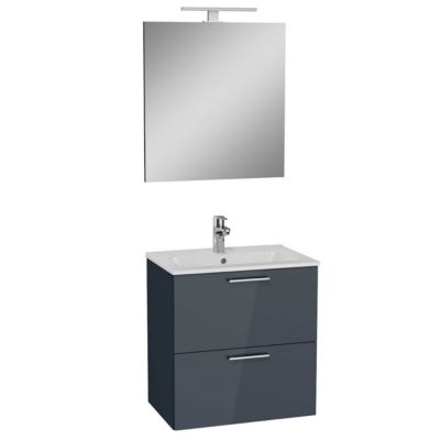 Meuble de salle de bain avec lavabo SAT Delano 80x56x46 cm chêne mat (DELANO80ZDSAT)