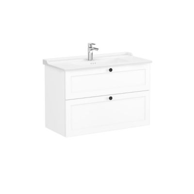 Meuble de salle de bain avec lavabo Vitra Root 100x67x46 cm blanc mat (ROOTC100WINTC)