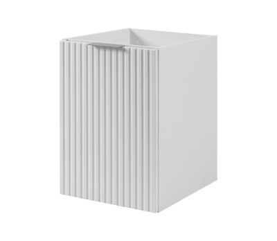 Meuble de salle de bain avec panier à linge, blanc, 40 x 57 x 46 cm, poignées en argent