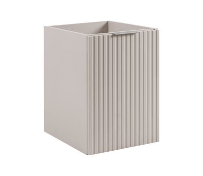 Meuble de salle de bain avec panier à linge, cachemire, 40 x 57 x 46 cm, poignées en argent