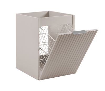 Meuble de salle de bain avec panier à linge, cachemire, 40 x 57 x 46 cm, poignées en argent