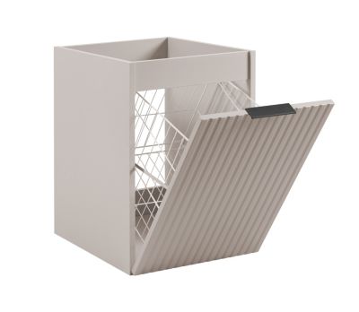 Meuble de salle de bain avec panier à linge, cachemire, 40 x 57 x 46 cm, poignées noires