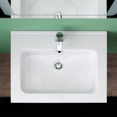Meuble De Salle De Bain Avec Tiroir Finition Ciment 60Cm Miroir Avec Led - Madrid