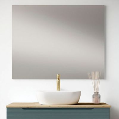 Meuble de salle de bain avec vasque, miroir et applique LED BOREAL 100x45 cm finition Bleu Océan mat 2 tiroirs suspendus Kibath