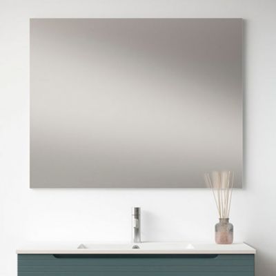 Meuble de salle de bain avec vasque, miroir et applique LED BOREAL 80x45 cm finition BLEU OCÉAN mat 2 tiroirs suspendus Kibath
