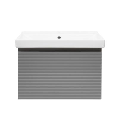 Meuble de salle de bain avec vasque Naturel Savona 78x43x44,8 cm gris mat (SAVONA80GMU1)