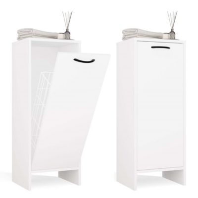 Meuble de salle de bain, blanc, 35 x 90 x 30 cm