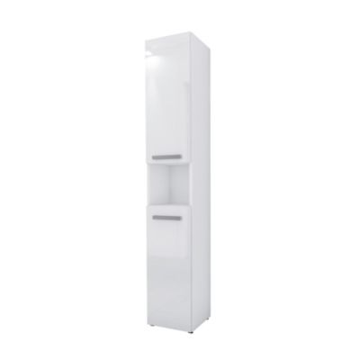 Meuble de salle de bain, blanc mat, 30 x 174 x 30 cm