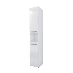 Meuble de salle de bain, blanc mat, 30 x 174 x 30 cm